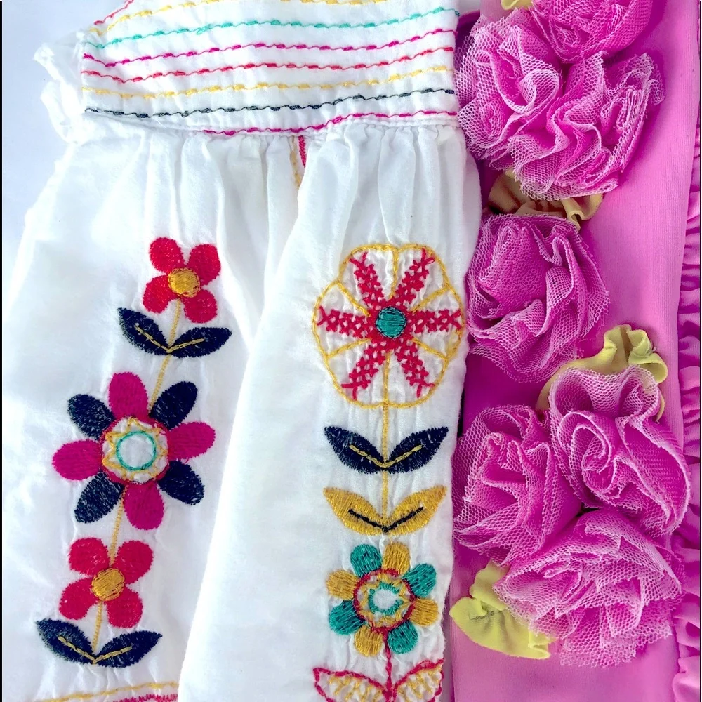 Infant Girl 4 Piece Cotton Sun Outfits 12 - 18 Months